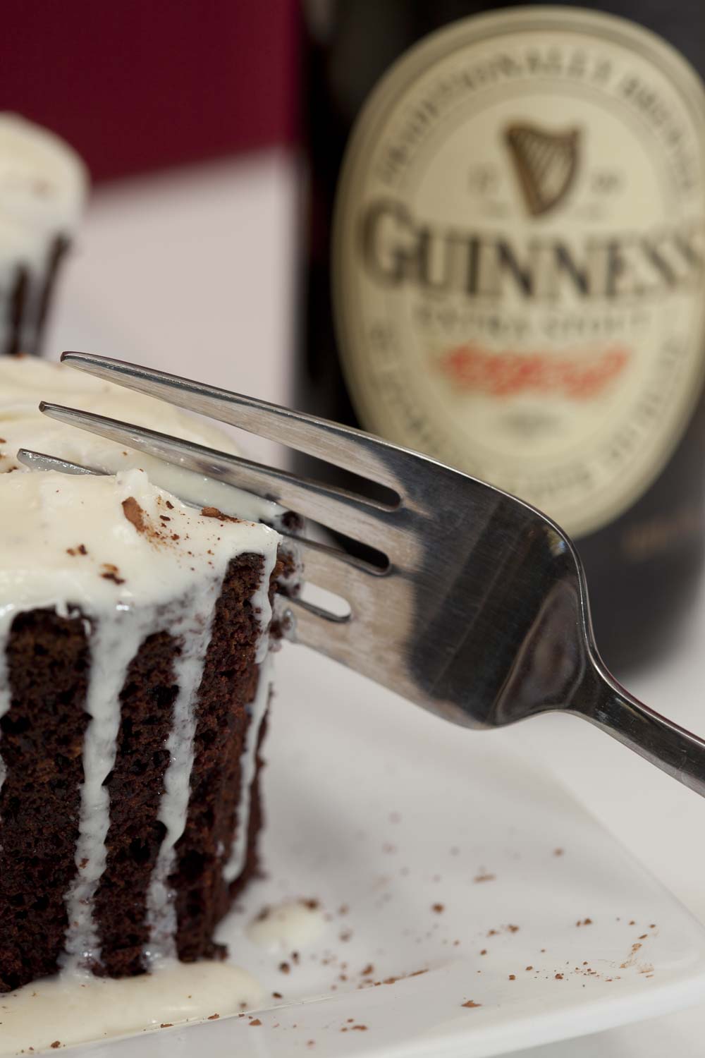 Guinness Cake on Plate with Fok