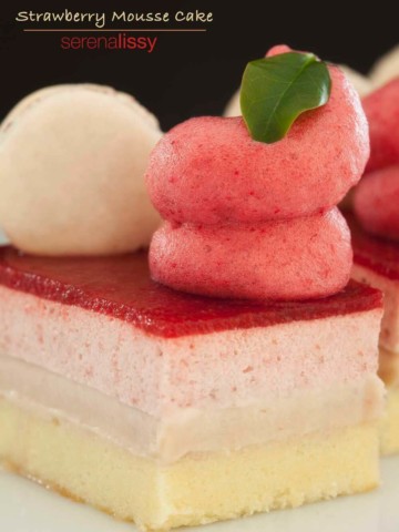 Strawberry Mousse Cake On Plate