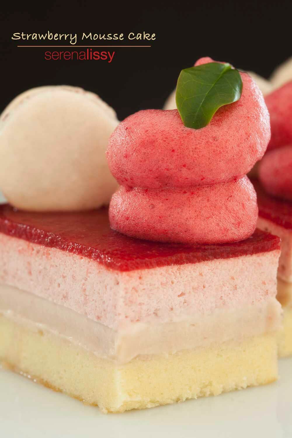 Plated Strawberry Mousse Cake