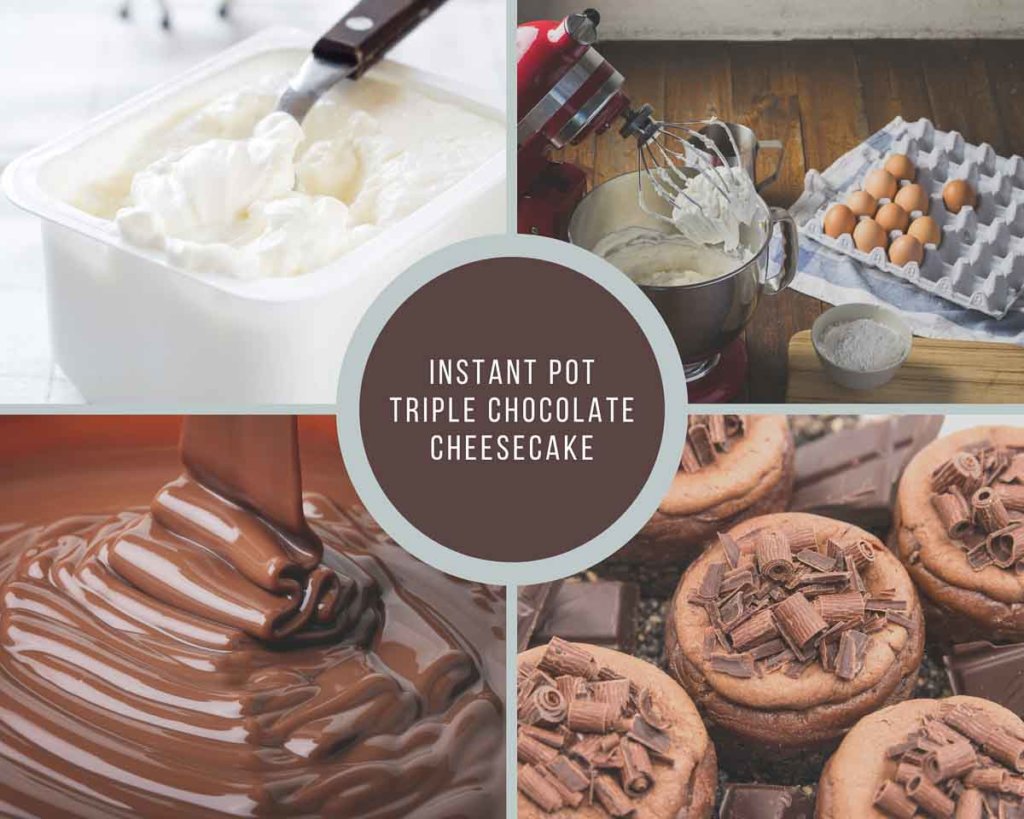 Process of how to make triple chocolate cheesecake in Instant Pot