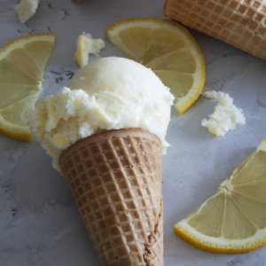 Lemon Curd Ice Cream In a Cone