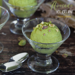 Avocado Ice Cream in Glass Bowl