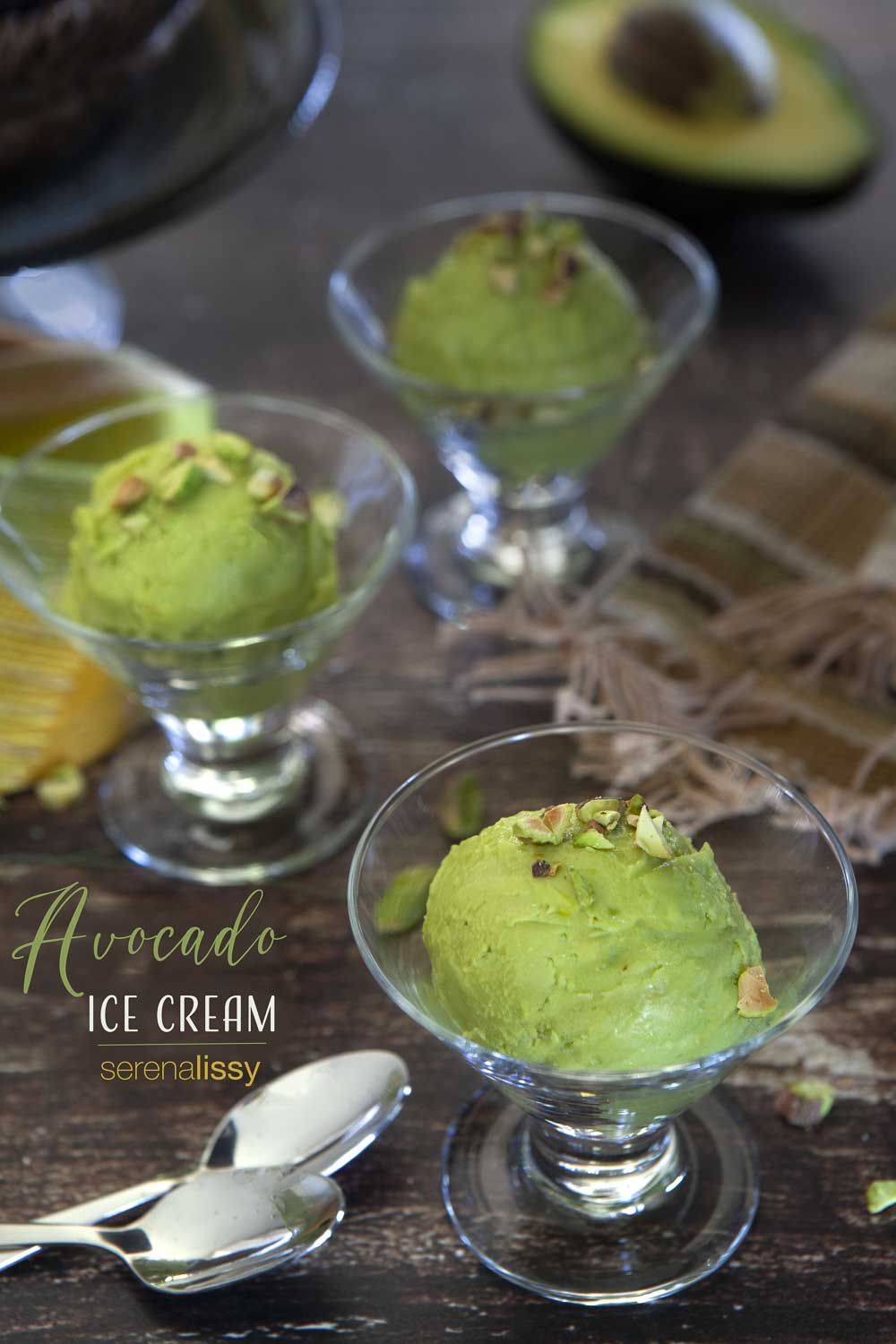 Avocado Ice Cram In a serving Bowl