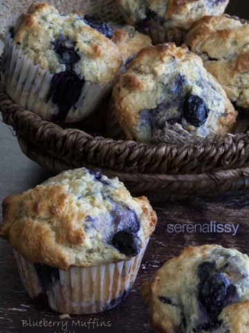 Blueberry Muffins in a basket