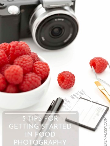 Raspberries and a camera on tabletop