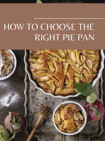 Pie in a pan on table