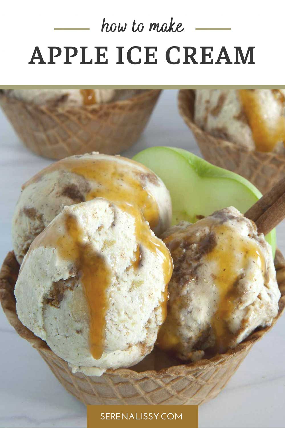 Apple Cinnamon Ice Cream in Waffle Bowl
