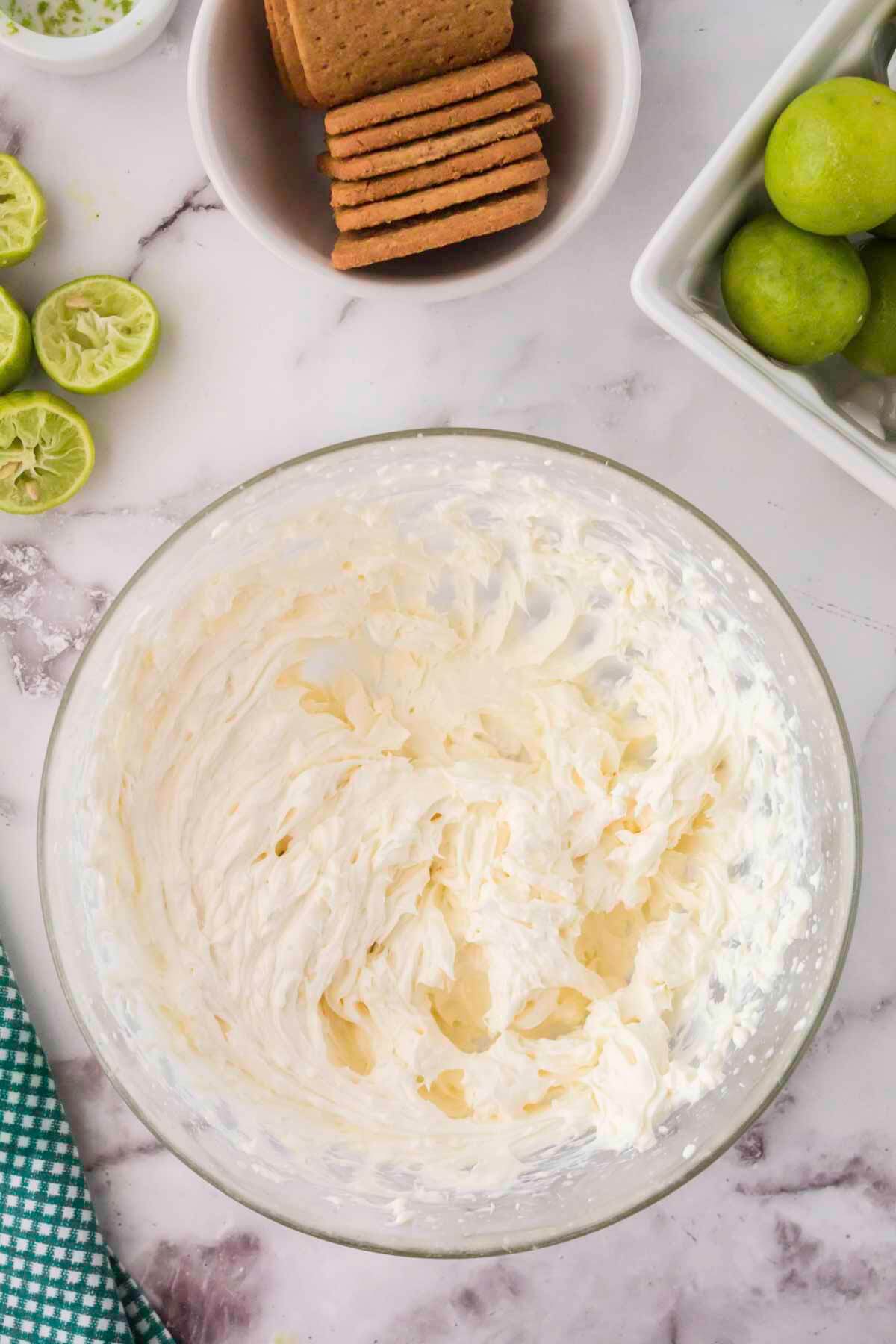 Swirl cream cheese mixture through the base in a bowl